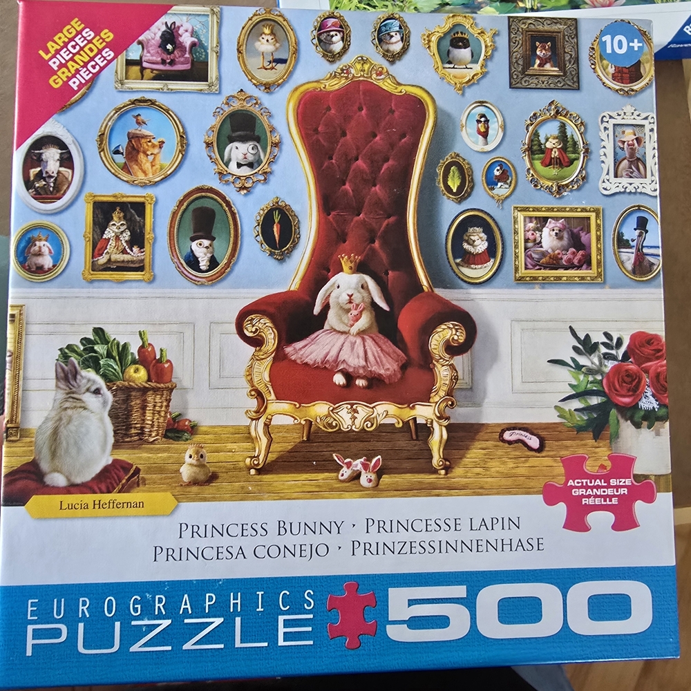 EuroGraphics 500-Piece 'Princess Bunny' Puzzle - Red & Gold Throne